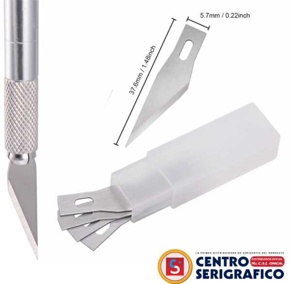 CUCHILLO ENGRAVADOR + CUCHILLAS DE REPUESTO CN007 15 CM x 1 CM